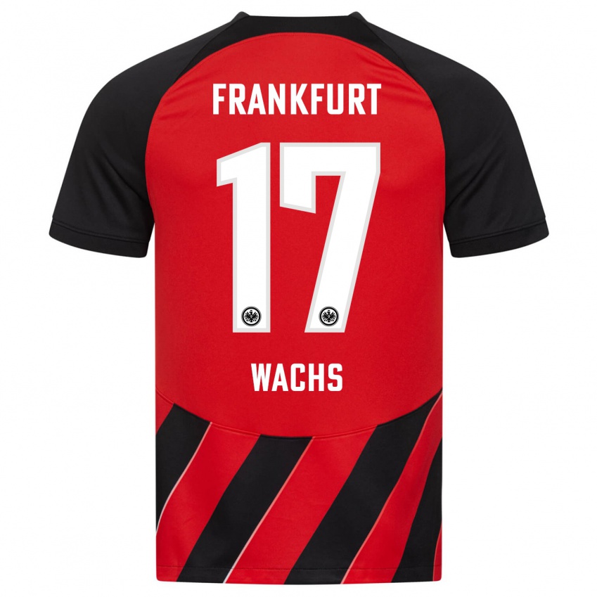 Herren Marc Wachs #17 Rot Schwarz Heimtrikot Trikot 2023/24 T-Shirt Schweiz