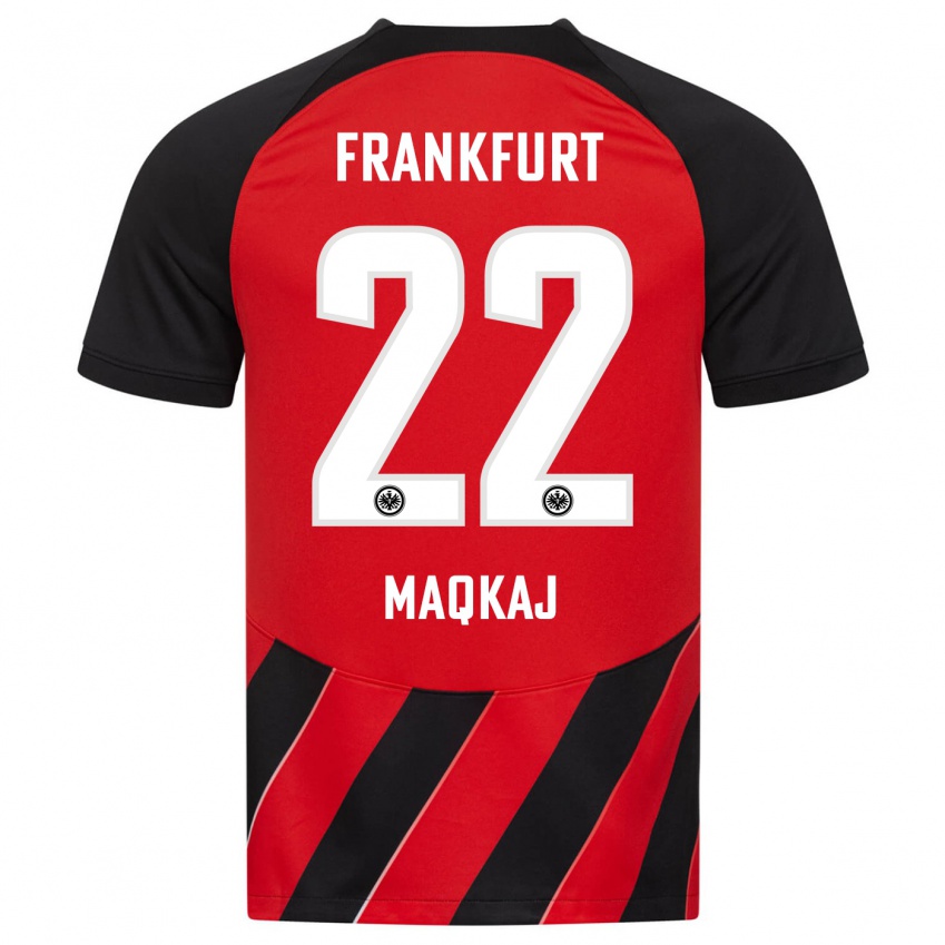 Herren Dritan Maqkaj #22 Rot Schwarz Heimtrikot Trikot 2023/24 T-Shirt Schweiz