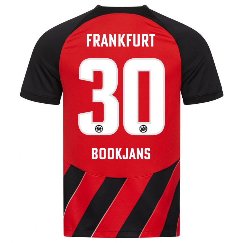 Homme Maillot Jakob Bookjans #30 Rouge Noir Tenues Domicile 2023/24 T-Shirt Suisse