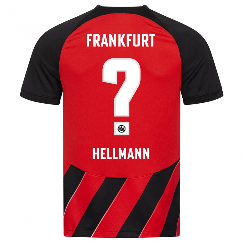 Homme Maillot Melvin Hellmann #0 Rouge Noir Tenues Domicile 2023/24 T-Shirt Suisse