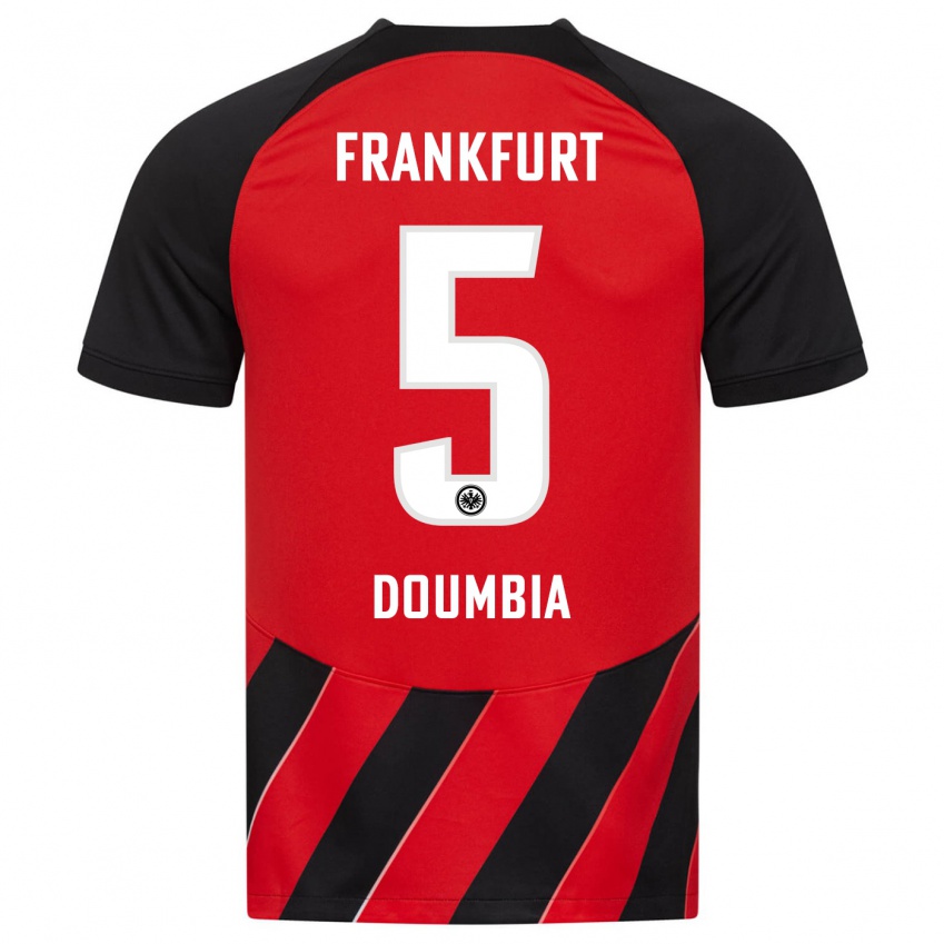 Herren Fousseny Doumbia #5 Rot Schwarz Heimtrikot Trikot 2023/24 T-Shirt Schweiz