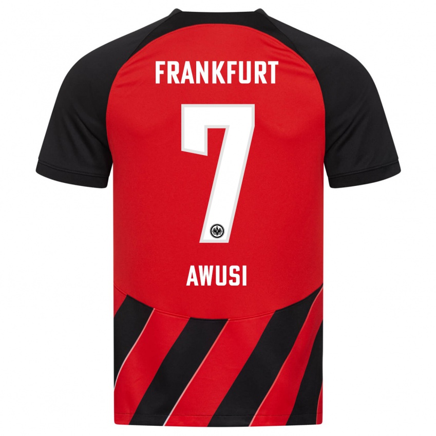 Homme Maillot Junior Awusi #7 Rouge Noir Tenues Domicile 2023/24 T-Shirt Suisse