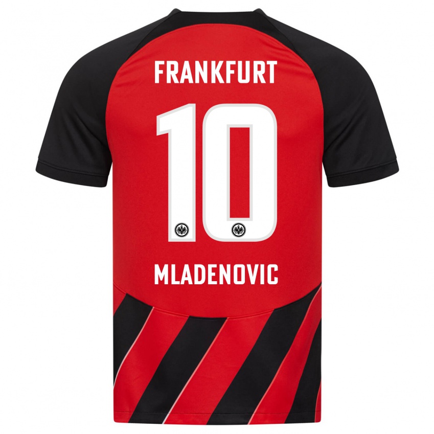 Herren Marko Mladenovic #10 Rot Schwarz Heimtrikot Trikot 2023/24 T-Shirt Schweiz