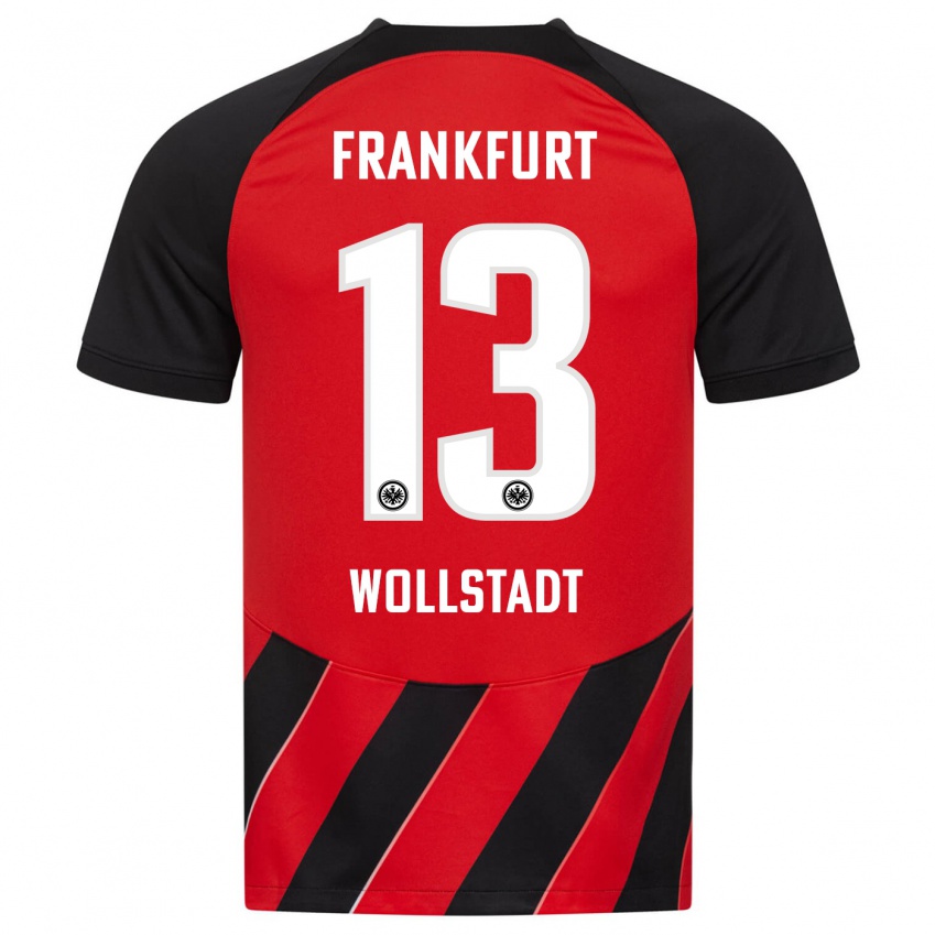 Herren Fabio Wollstadt #13 Rot Schwarz Heimtrikot Trikot 2023/24 T-Shirt Schweiz