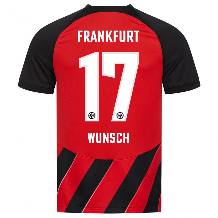 Herren Paul Wünsch #17 Rot Schwarz Heimtrikot Trikot 2023/24 T-Shirt Schweiz