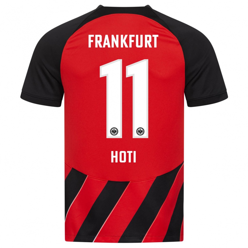 Herren Leart Hoti #11 Rot Schwarz Heimtrikot Trikot 2023/24 T-Shirt Schweiz
