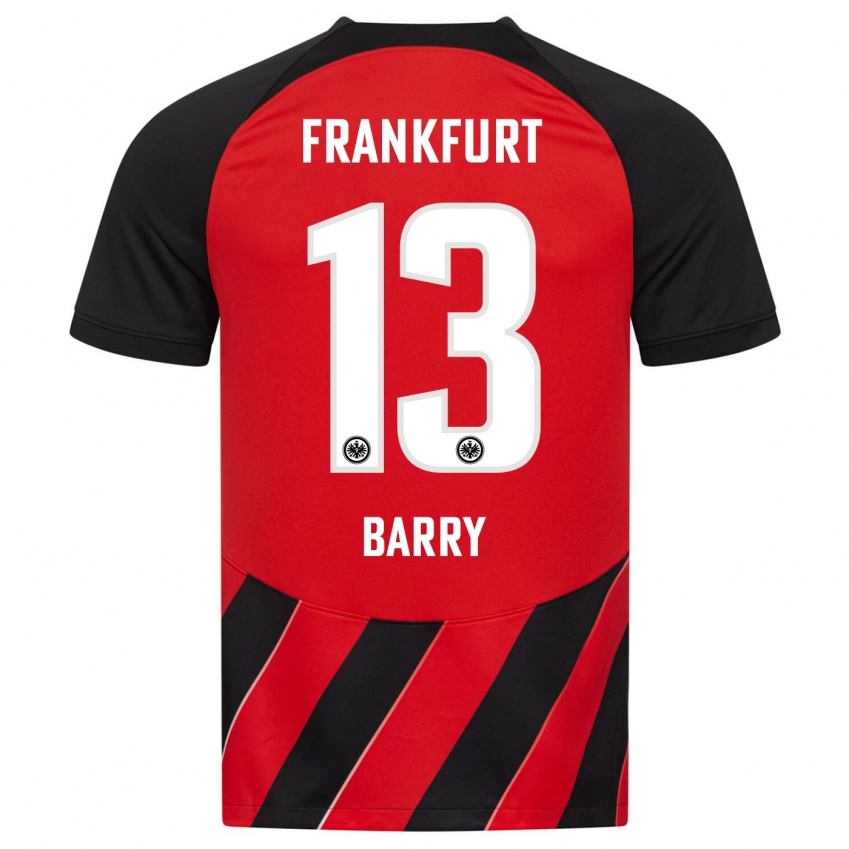 Herren Jasha Barry #13 Rot Schwarz Heimtrikot Trikot 2023/24 T-Shirt Schweiz