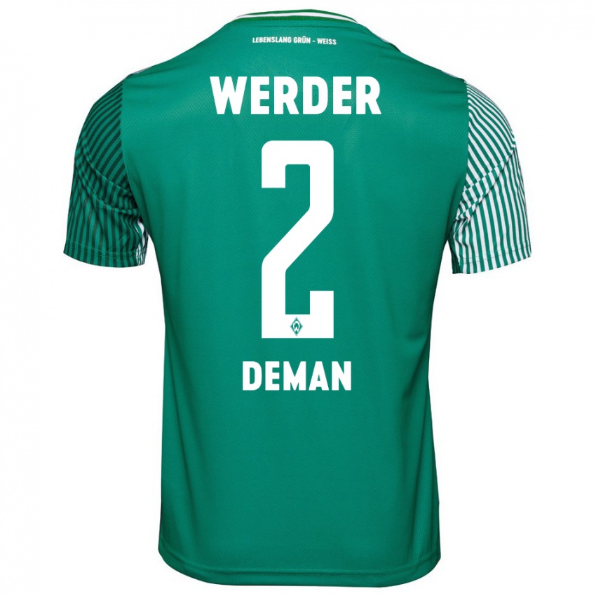 Homme Maillot Olivier Deman #2 Vert Tenues Domicile 2023/24 T-Shirt Suisse