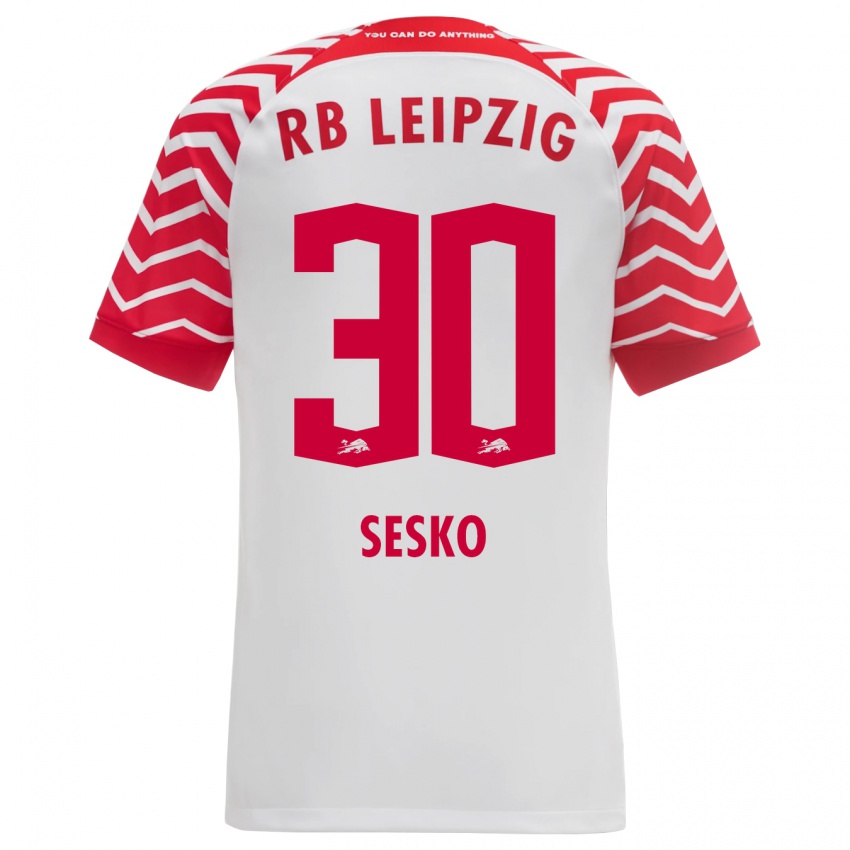 Herren Benjamin Sesko #30 Weiß Heimtrikot Trikot 2023/24 T-Shirt Schweiz