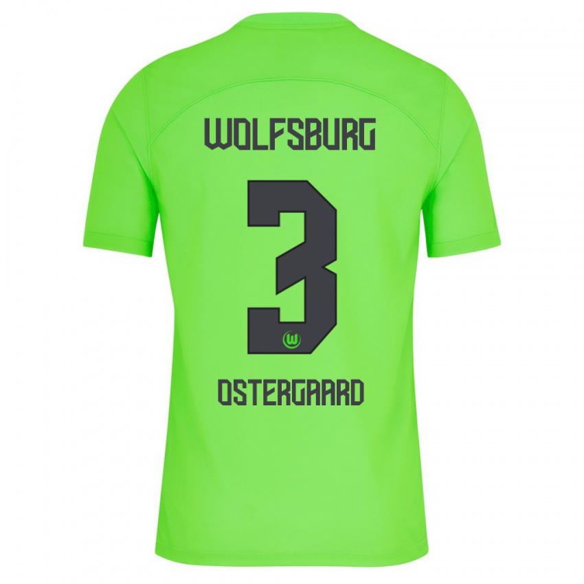 Homme Maillot Christian Östergaard #3 Vert Tenues Domicile 2023/24 T-Shirt Suisse