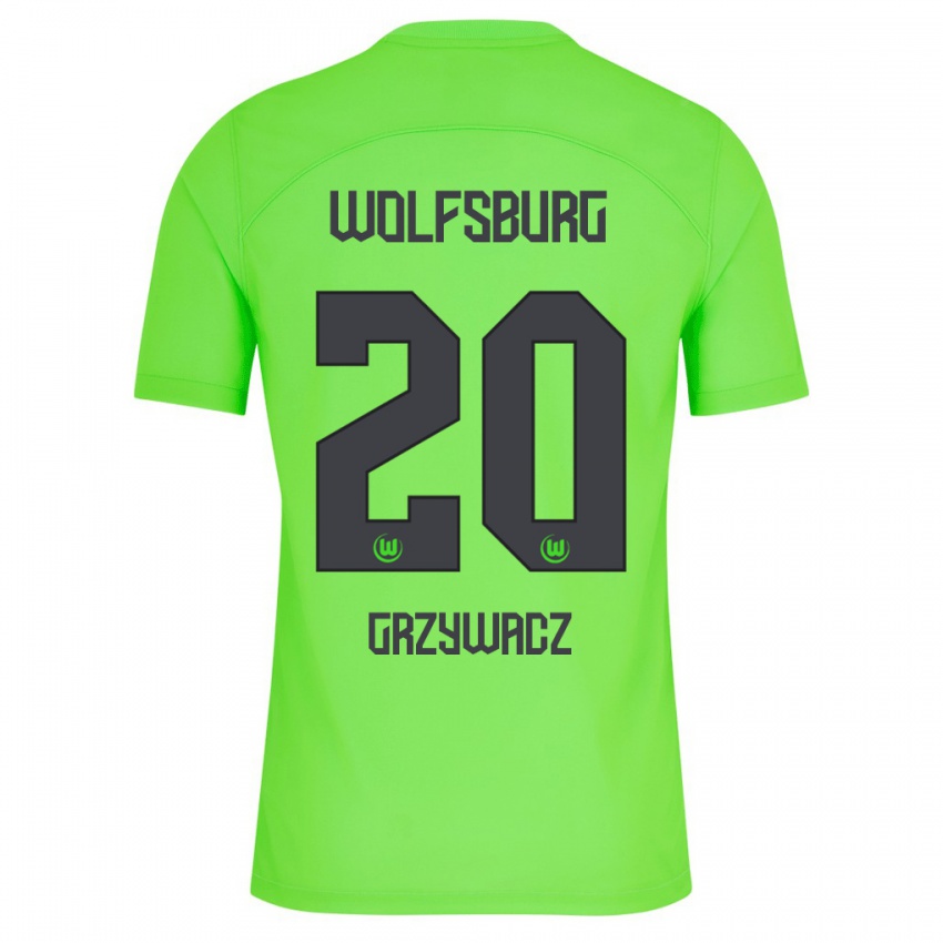Homme Maillot Eryk Grzywacz #20 Vert Tenues Domicile 2023/24 T-Shirt Suisse
