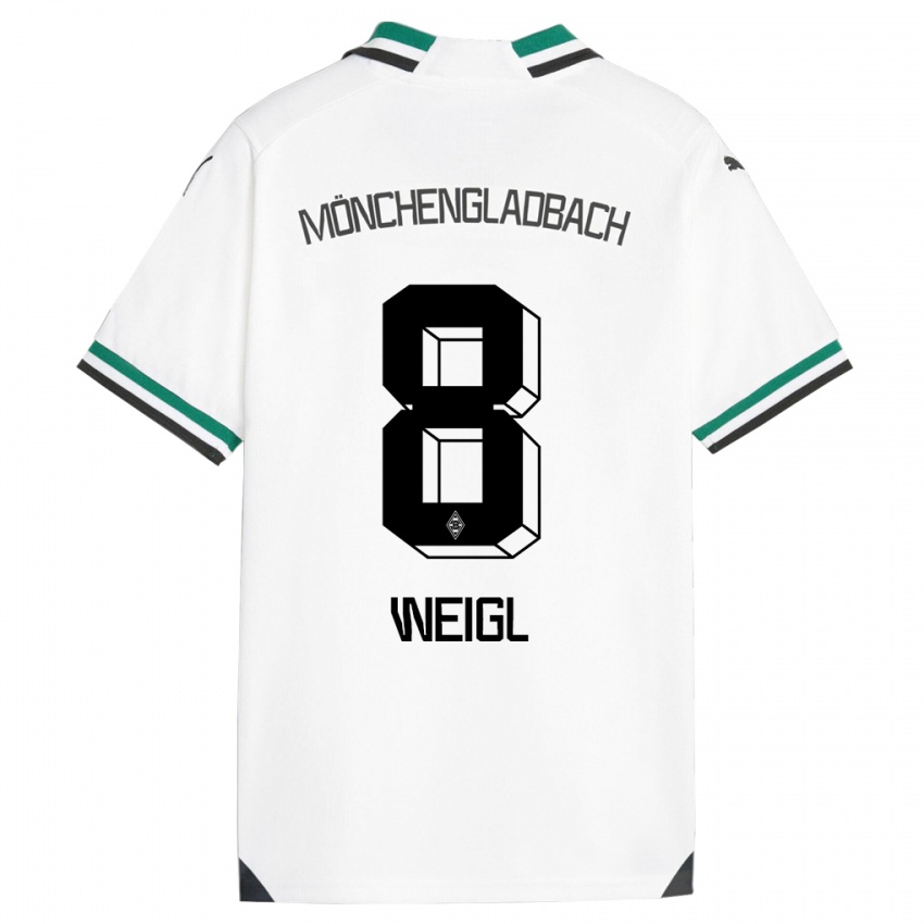 Homme Maillot Julian Weigl #8 Blanc Vert Tenues Domicile 2023/24 T-Shirt Suisse