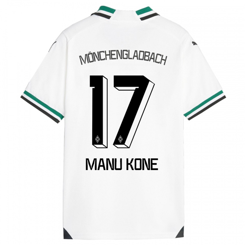 Homme Maillot Manu Kone #17 Blanc Vert Tenues Domicile 2023/24 T-Shirt Suisse