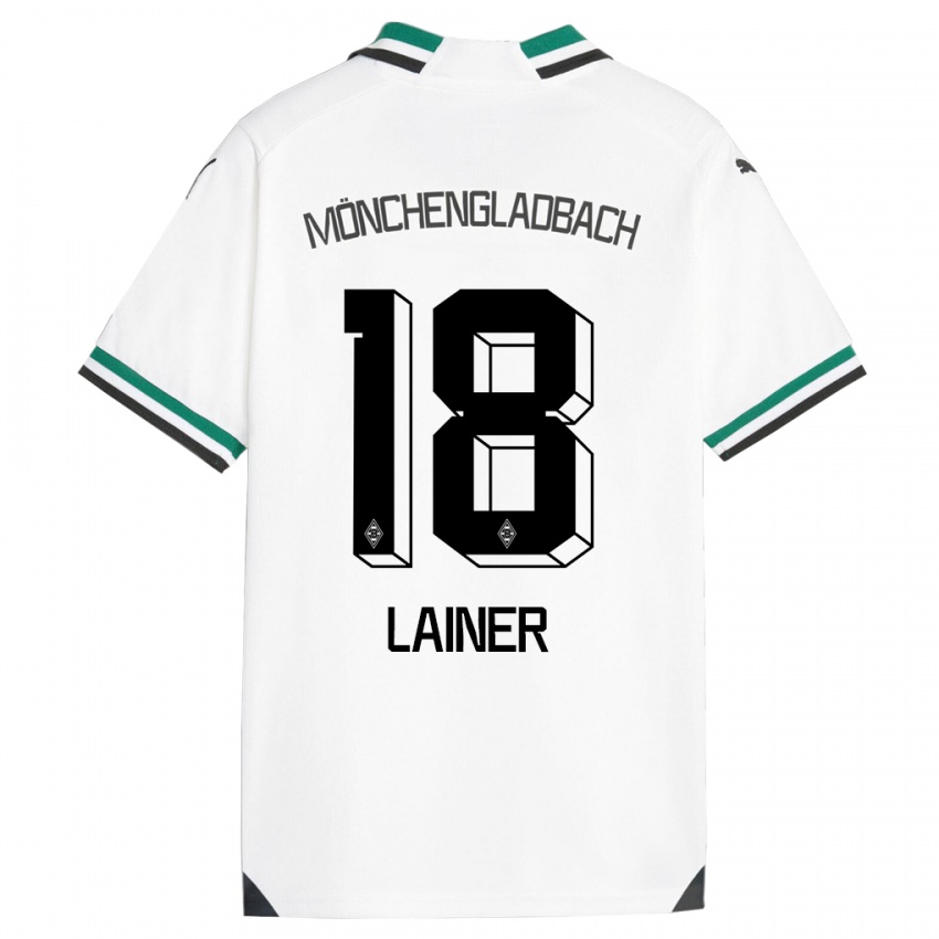 Homme Maillot Stefan Lainer #18 Blanc Vert Tenues Domicile 2023/24 T-Shirt Suisse