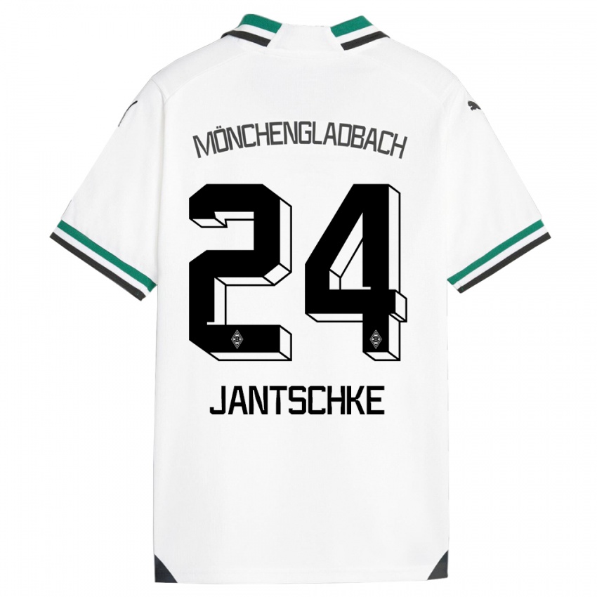 Homme Maillot Tony Jantschke #24 Blanc Vert Tenues Domicile 2023/24 T-Shirt Suisse