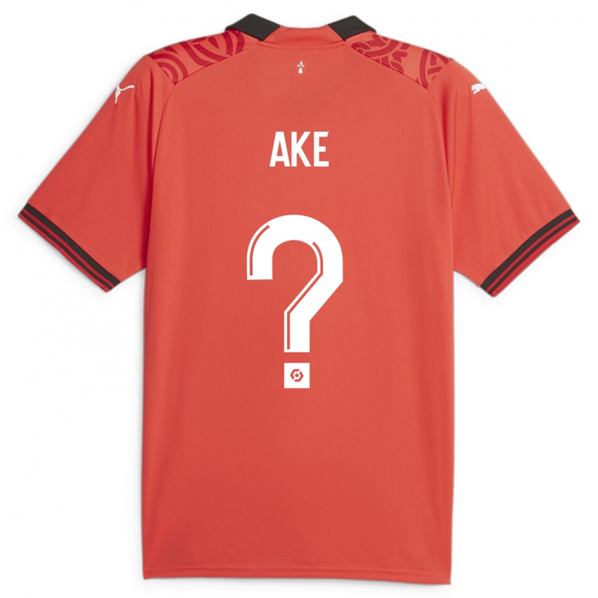 Homme Maillot Junior Ake #0 Rouge Tenues Domicile 2023/24 T-Shirt Suisse