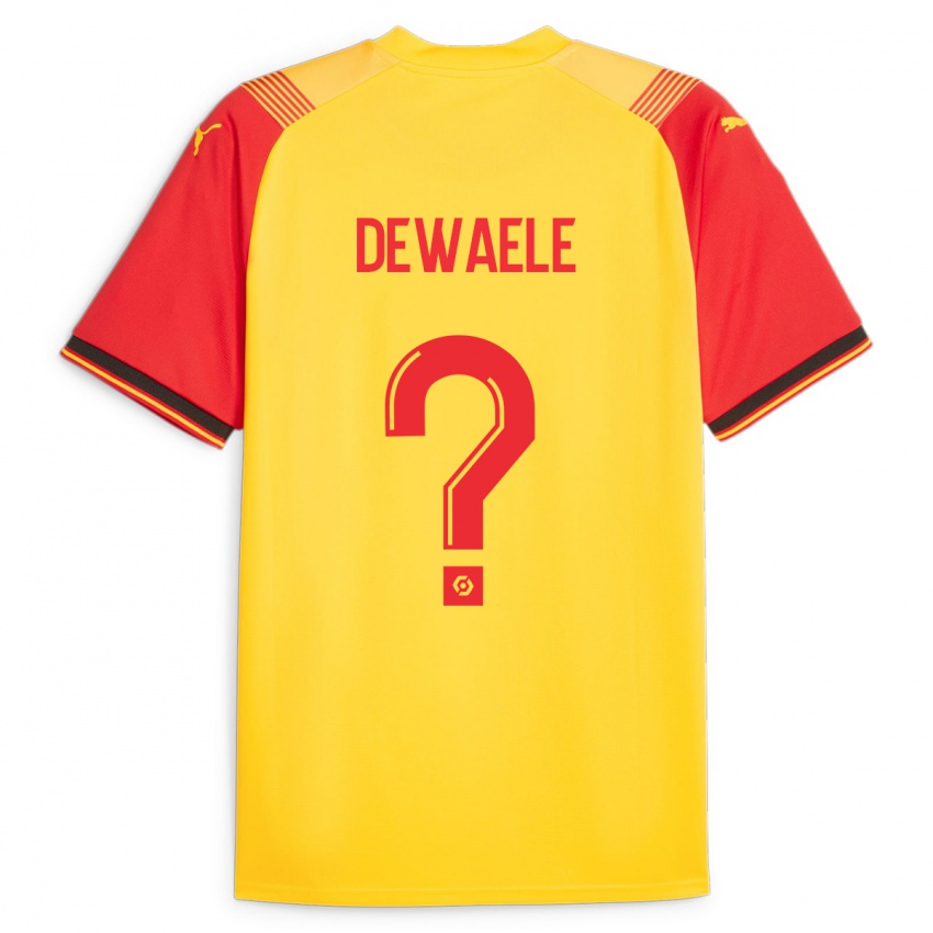 Homme Maillot Florian Dewaele #0 Jaune Tenues Domicile 2023/24 T-Shirt Suisse