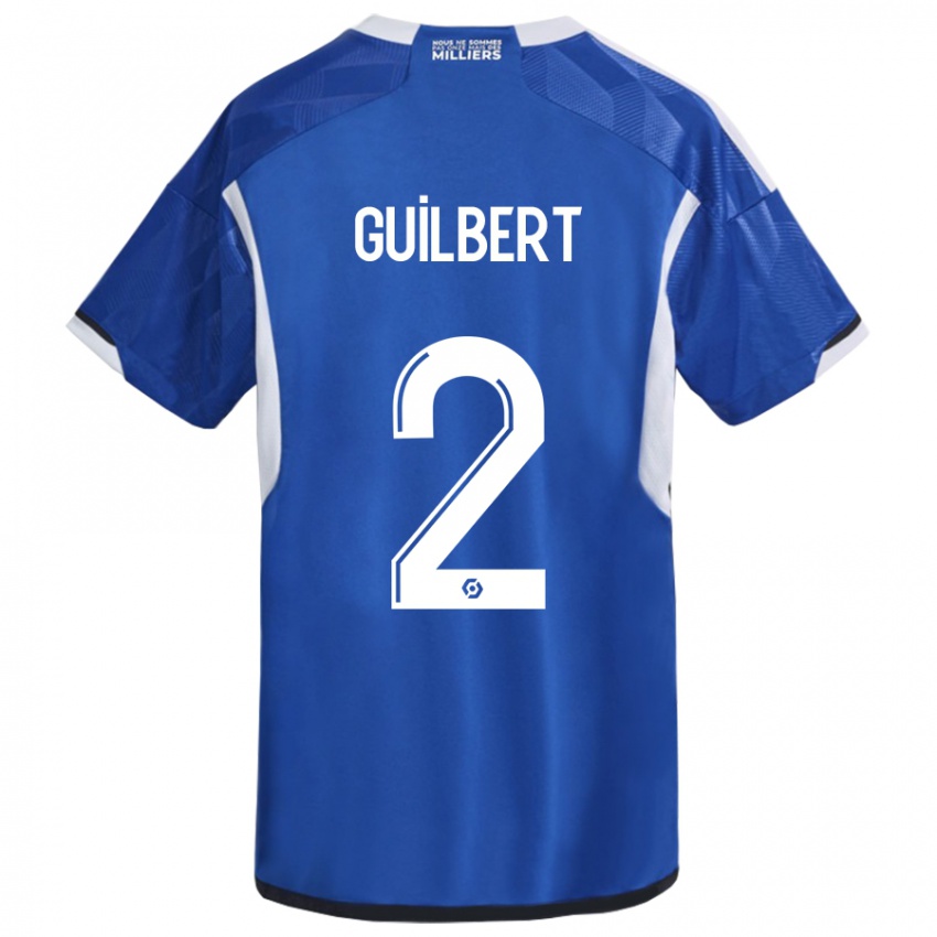 Homme Maillot Frederic Guilbert #2 Bleu Tenues Domicile 2023/24 T-Shirt Suisse