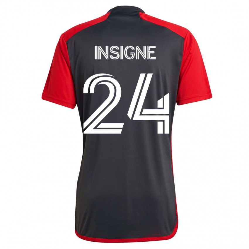 Homme Maillot Lorenzo Insigne #24 Gris Tenues Domicile 2023/24 T-Shirt Suisse