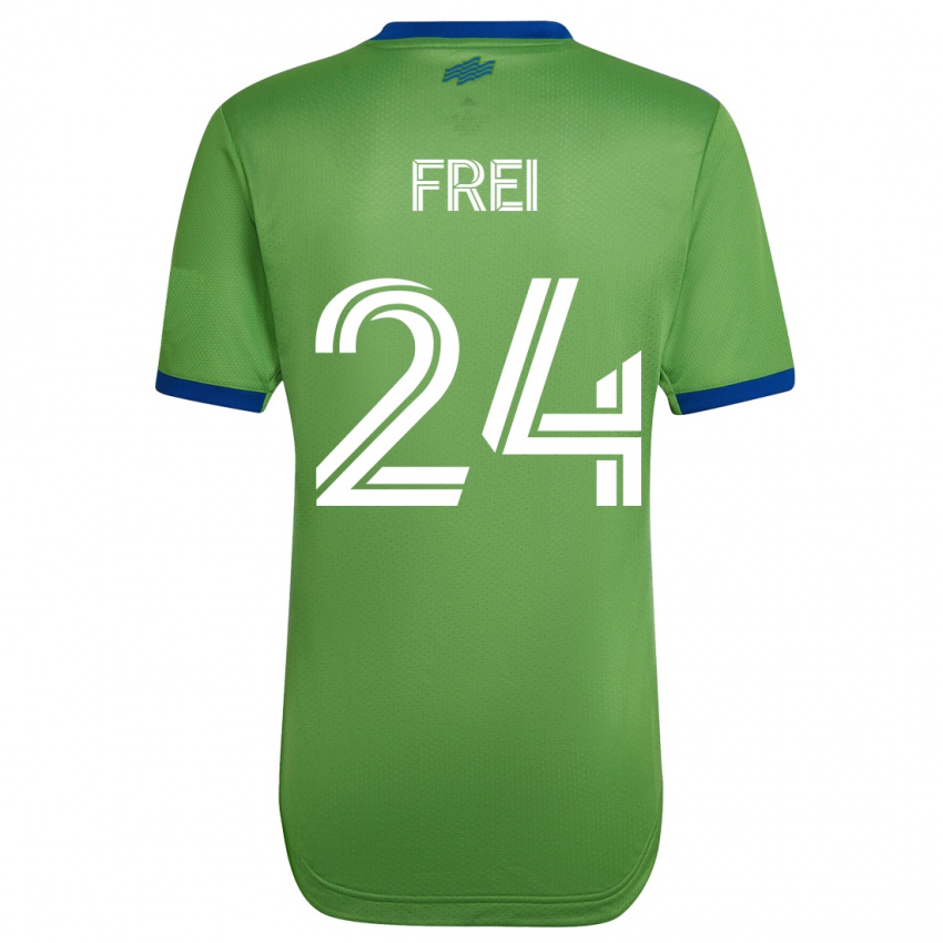 Homme Maillot Stefan Frei #24 Vert Tenues Domicile 2023/24 T-Shirt Suisse