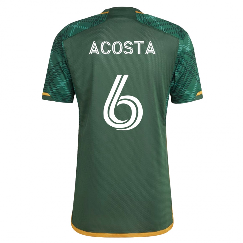 Homme Maillot Bryan Acosta #6 Vert Tenues Domicile 2023/24 T-Shirt Suisse