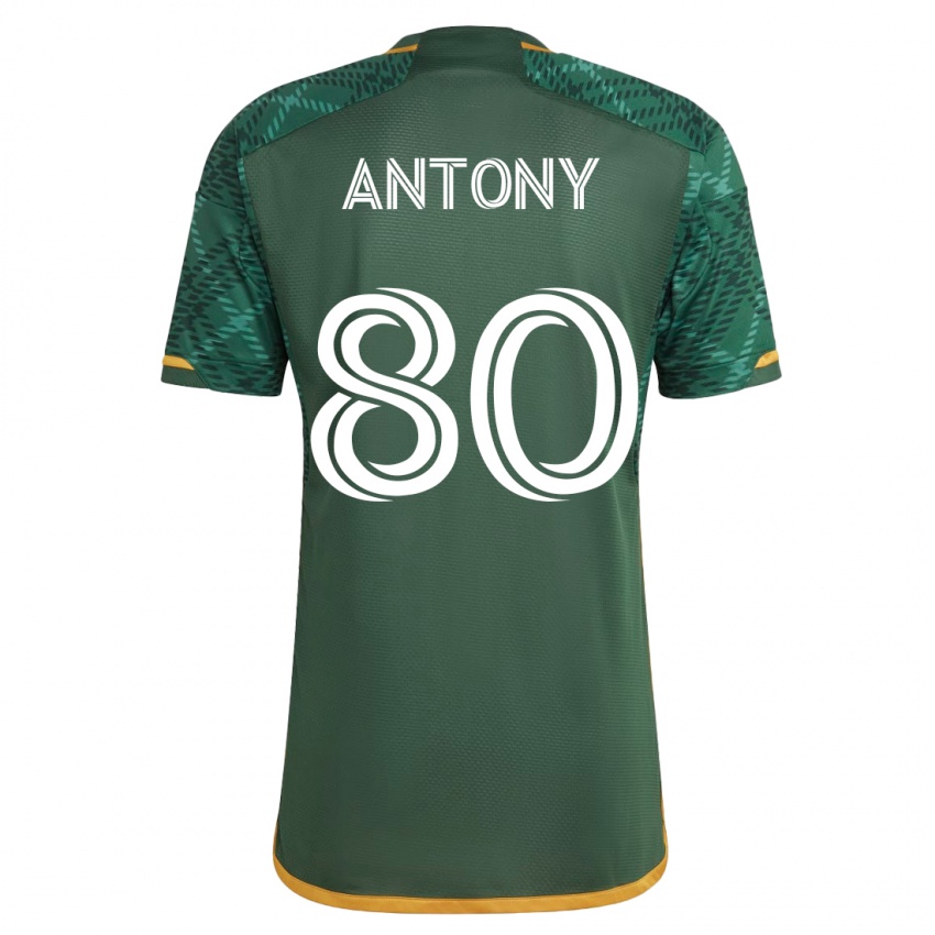 Homme Maillot Antony #80 Vert Tenues Domicile 2023/24 T-Shirt Suisse