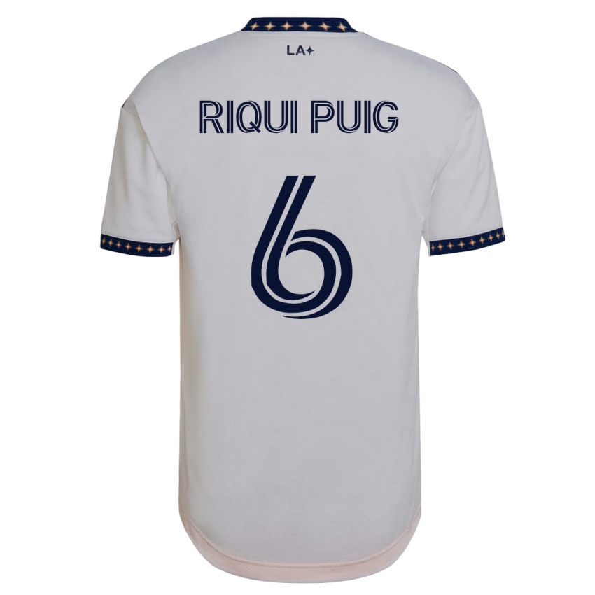 Homme Maillot Riqui Puig #6 Blanc Tenues Domicile 2023/24 T-Shirt Suisse