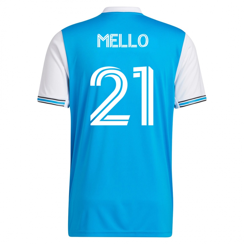 Homme Maillot Vinicius Mello #21 Bleu Tenues Domicile 2023/24 T-Shirt Suisse