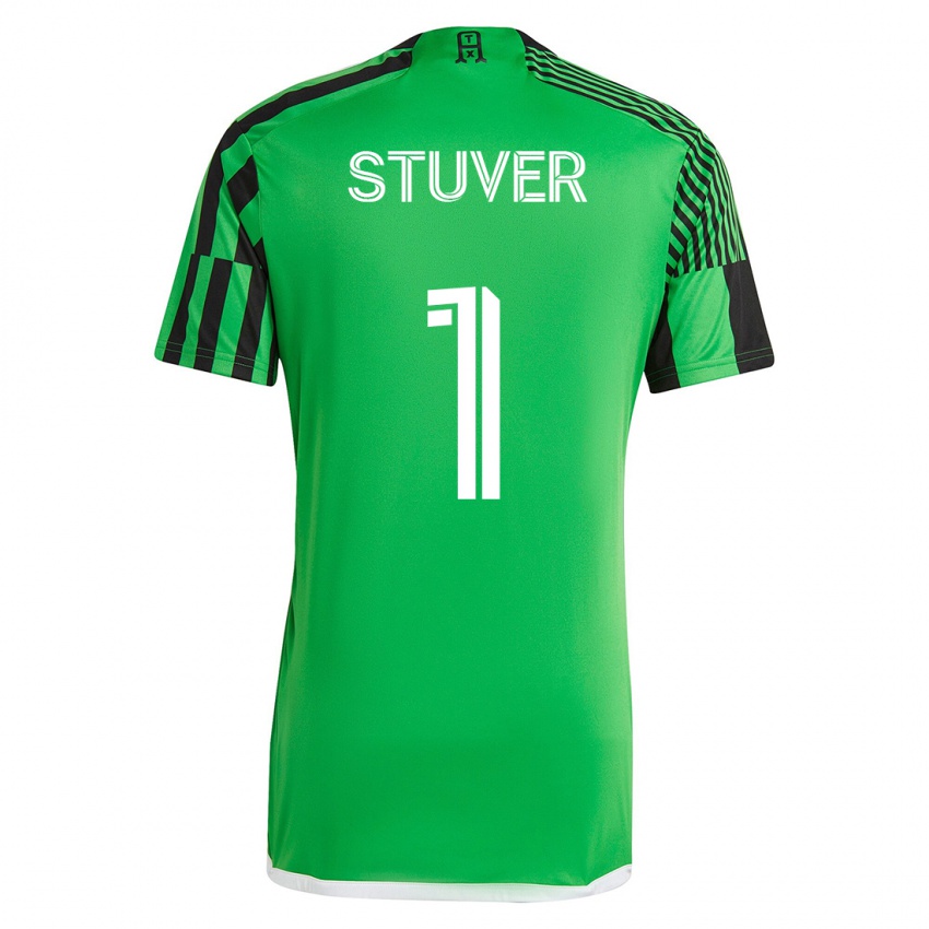 Homme Maillot Brad Stuver #1 Vert Noir Tenues Domicile 2023/24 T-Shirt Suisse