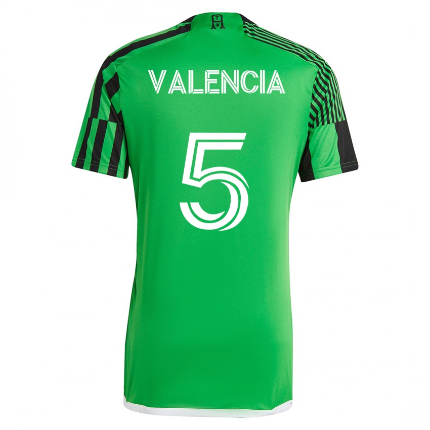 Homme Maillot Jhojan Valencia #5 Vert Noir Tenues Domicile 2023/24 T-Shirt Suisse