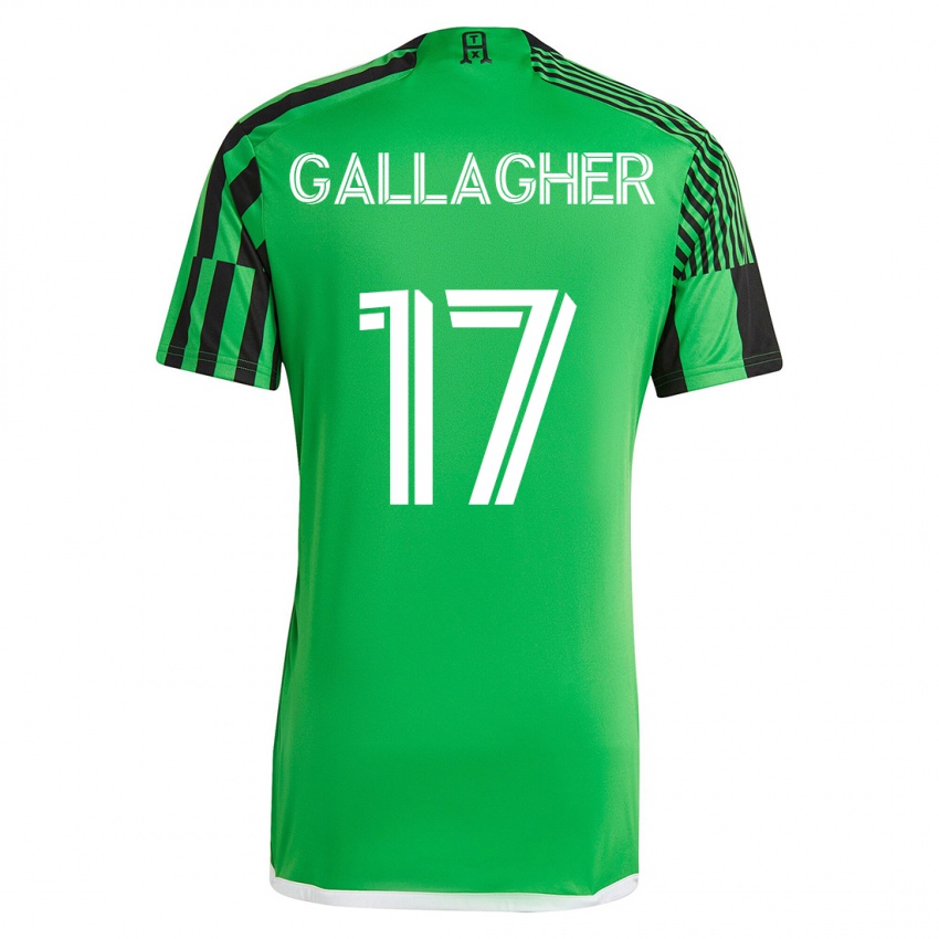 Homme Maillot Jon Gallagher #17 Vert Noir Tenues Domicile 2023/24 T-Shirt Suisse