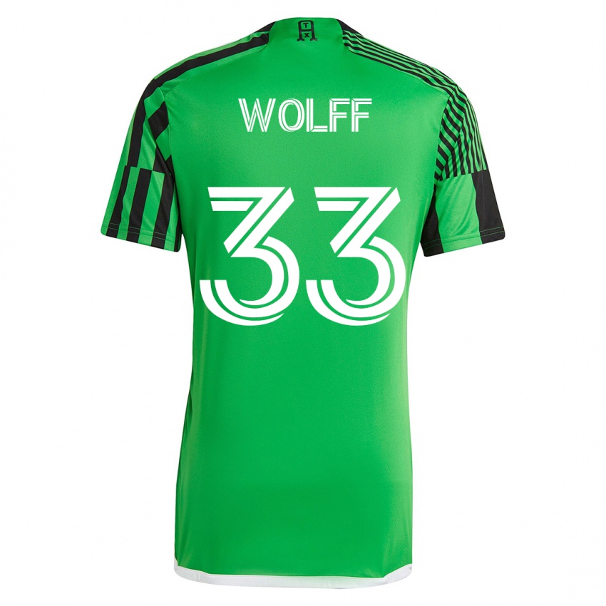 Homme Maillot Owen Wolff #33 Vert Noir Tenues Domicile 2023/24 T-Shirt Suisse
