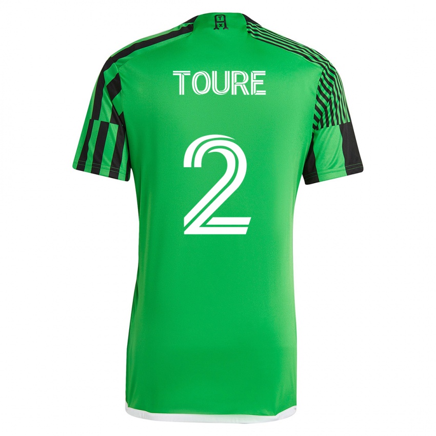 Homme Maillot Cheick Touré #2 Vert Noir Tenues Domicile 2023/24 T-Shirt Suisse