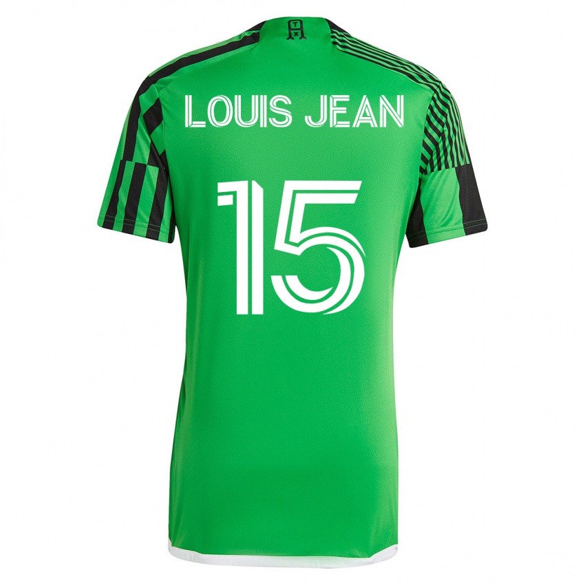Homme Maillot Steeve Louis-Jean #15 Vert Noir Tenues Domicile 2023/24 T-Shirt Suisse