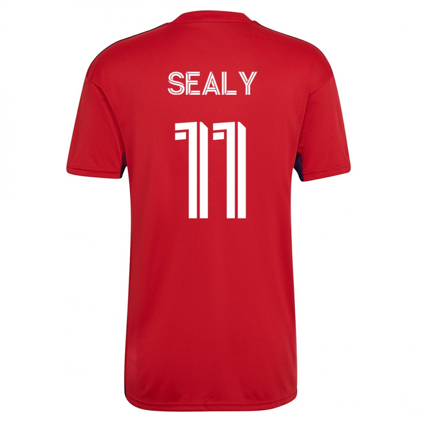 Homme Maillot Dante Sealy #11 Rouge Tenues Domicile 2023/24 T-Shirt Suisse