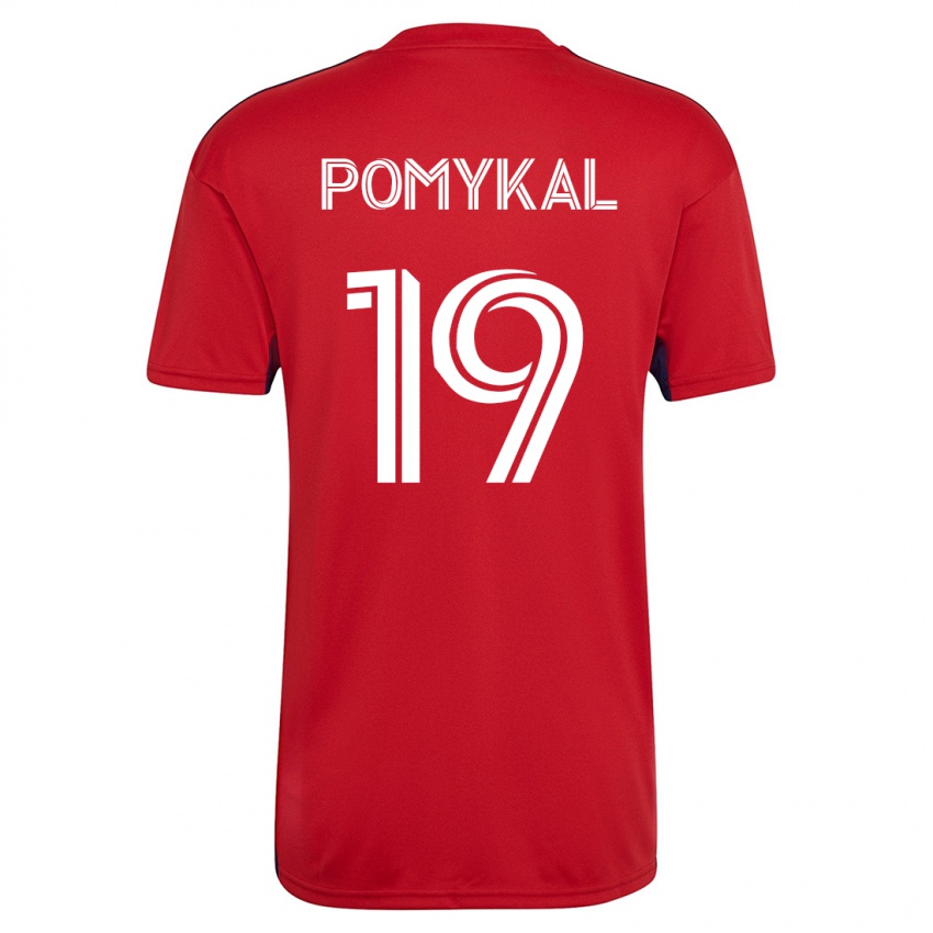 Homme Maillot Paxton Pomykal #19 Rouge Tenues Domicile 2023/24 T-Shirt Suisse