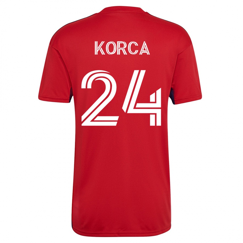 Homme Maillot Amet Korca #24 Rouge Tenues Domicile 2023/24 T-Shirt Suisse