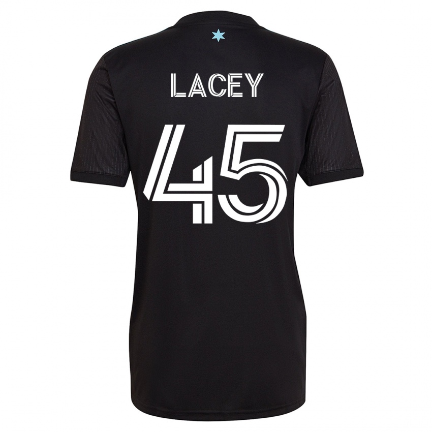 Homme Maillot Kameron Lacey #45 Noir Tenues Domicile 2023/24 T-Shirt Suisse