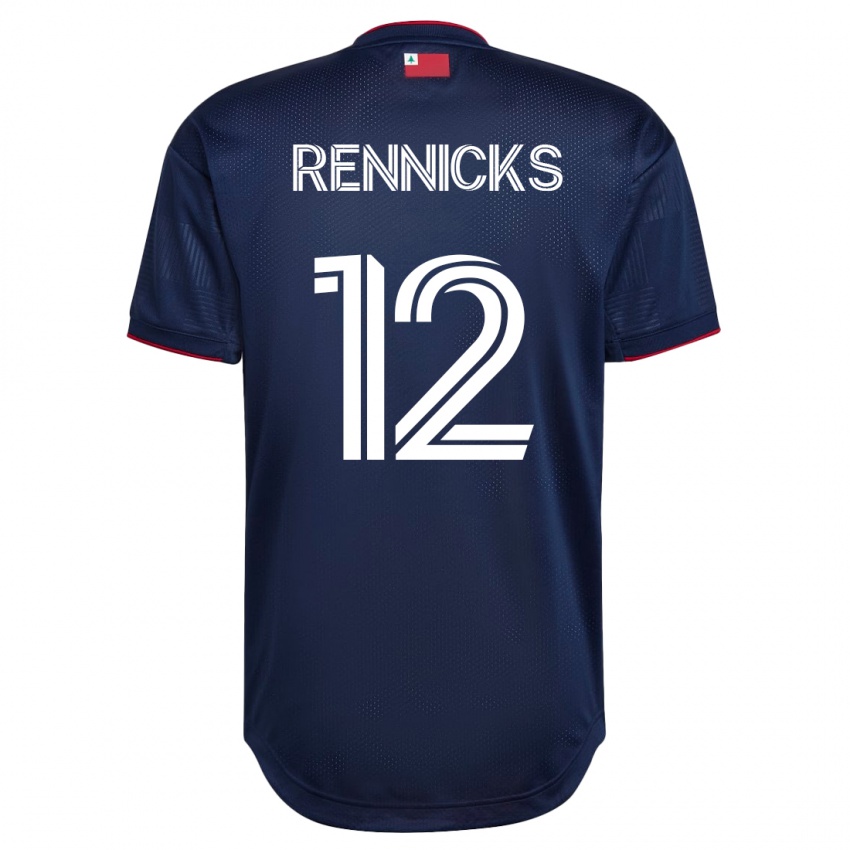 Homme Maillot Justin Rennicks #12 Marin Tenues Domicile 2023/24 T-Shirt Suisse
