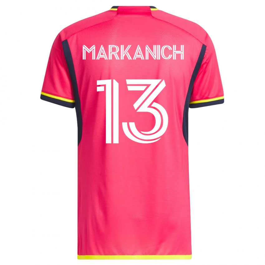Homme Maillot Anthony Markanich #13 Rose Tenues Domicile 2023/24 T-Shirt Suisse