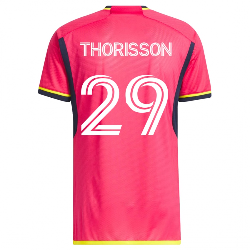 Homme Maillot Nökkvi Thórisson #29 Rose Tenues Domicile 2023/24 T-Shirt Suisse