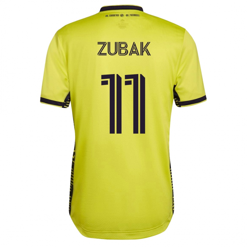 Herren Ethan Zubak #11 Gelb Heimtrikot Trikot 2023/24 T-Shirt Schweiz