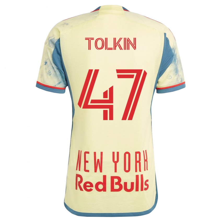 Homme Maillot John Tolkin #47 Jaune Tenues Domicile 2023/24 T-Shirt Suisse