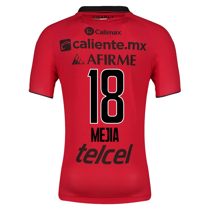Homme Maillot Aarón Mejía #18 Rouge Tenues Domicile 2023/24 T-Shirt Suisse
