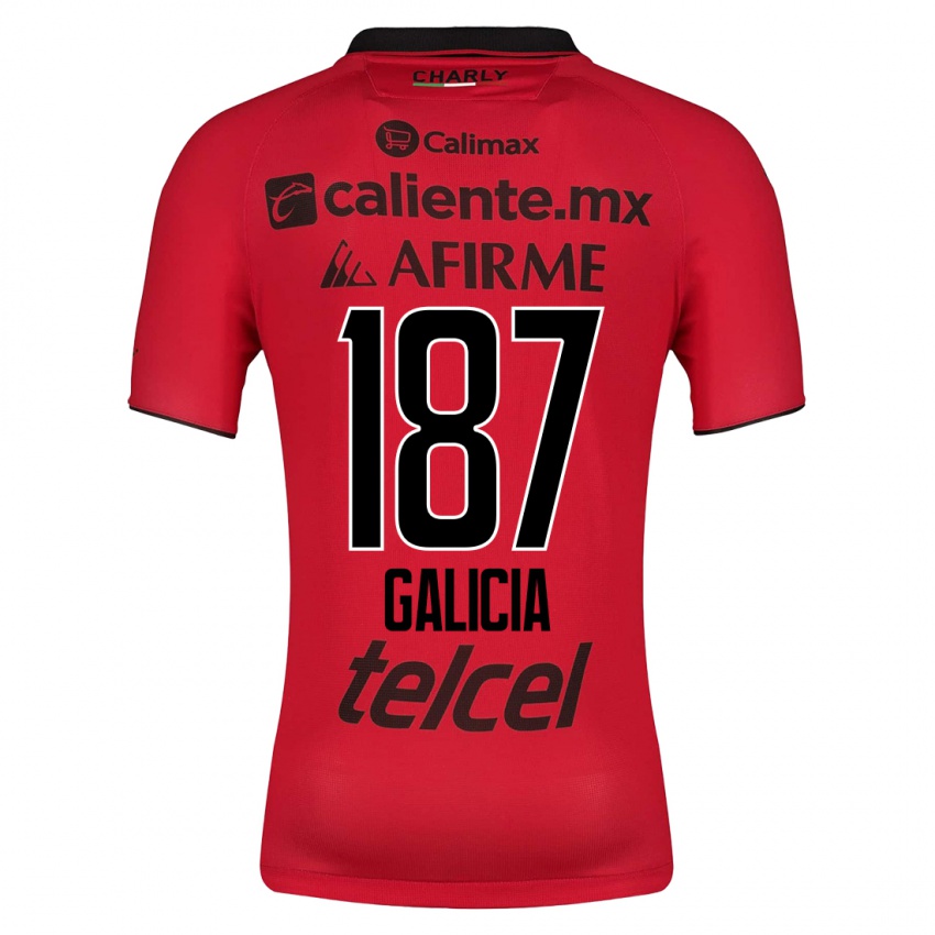 Homme Maillot Carlos Galicia #187 Rouge Tenues Domicile 2023/24 T-Shirt Suisse