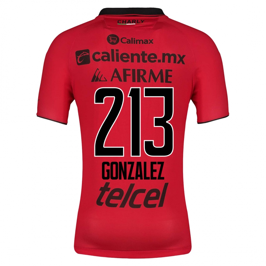 Homme Maillot Óscar González #213 Rouge Tenues Domicile 2023/24 T-Shirt Suisse