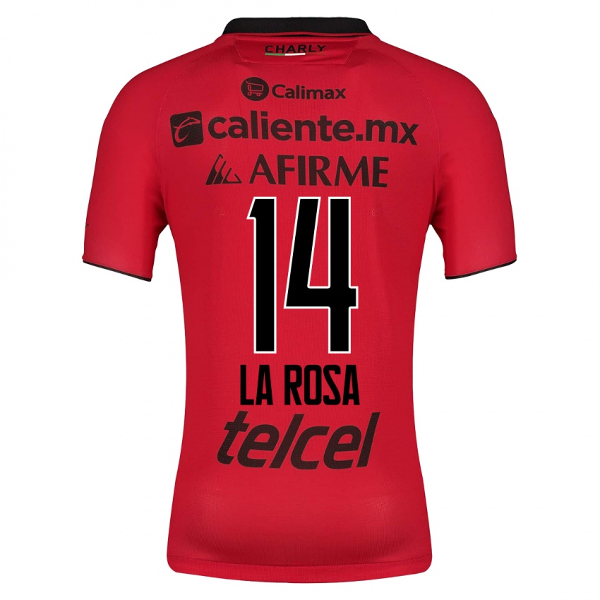Homme Maillot Joselyn De La Rosa #14 Rouge Tenues Domicile 2023/24 T-Shirt Suisse