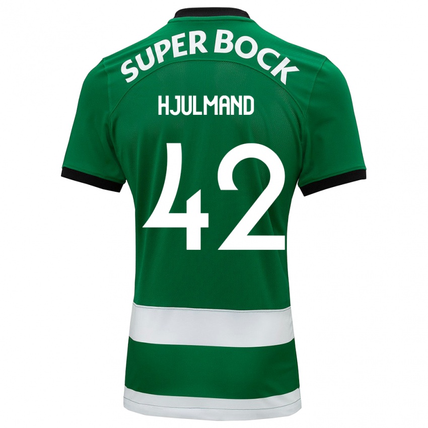 Homme Maillot Morten Hjulmand #42 Vert Tenues Domicile 2023/24 T-Shirt Suisse