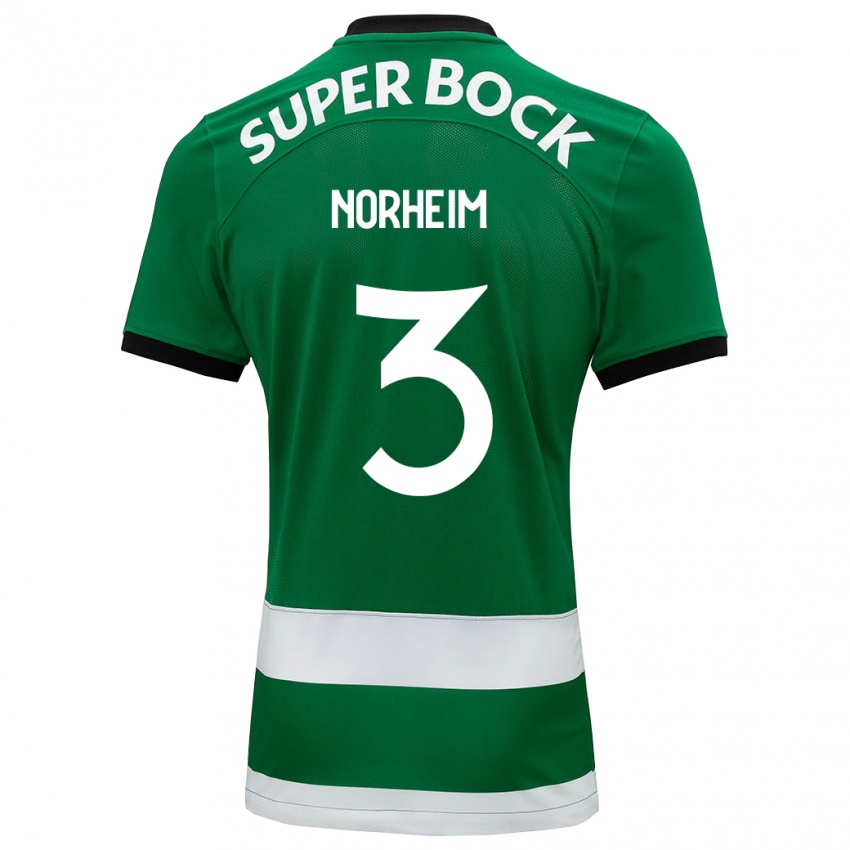 Homme Maillot Andrea Norheim #3 Vert Tenues Domicile 2023/24 T-Shirt Suisse