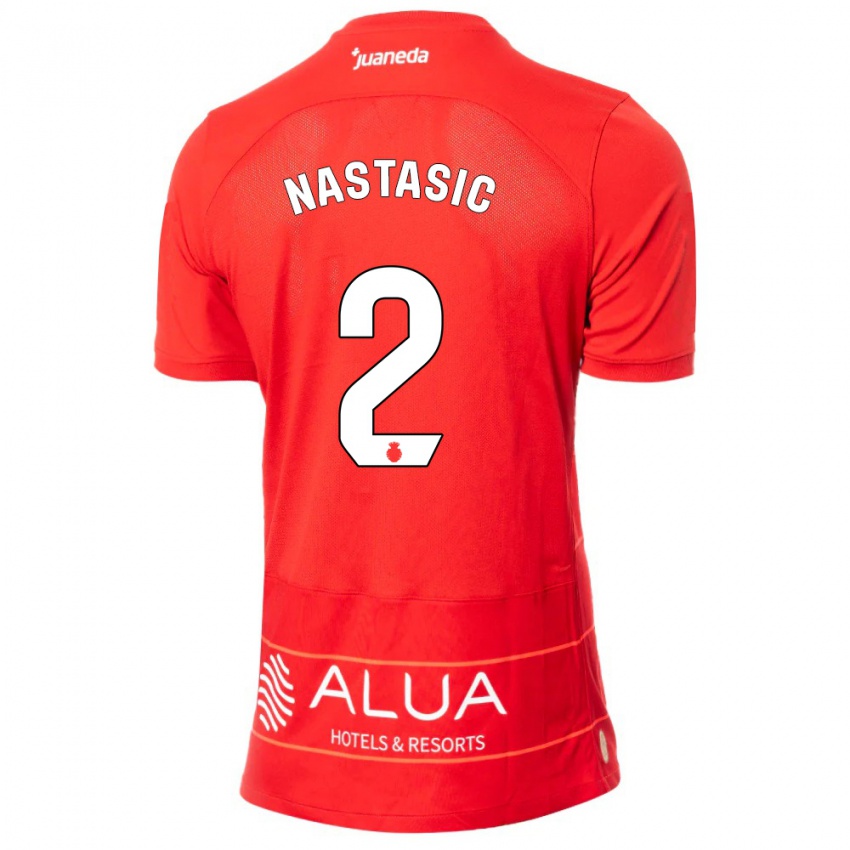 Homme Maillot Matija Nastasic #2 Rouge Tenues Domicile 2023/24 T-Shirt Suisse